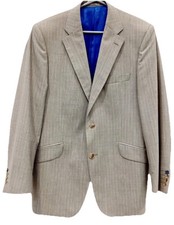 Ozwald Boateng Mens Suit Blazer Jacket Size 52R Grey Striped Wool Chest 42" Used