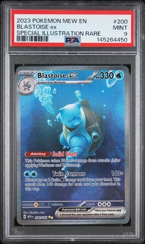 2023 POKEMON MEW EN-151 SPECIAL ILLUSTRATION RARE #200 BLASTOISE EX PSA 9