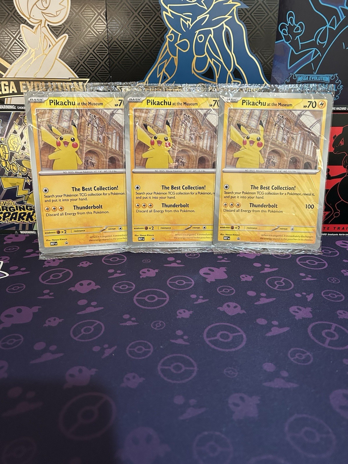 3X Pikachu At The Museum Promo Cards