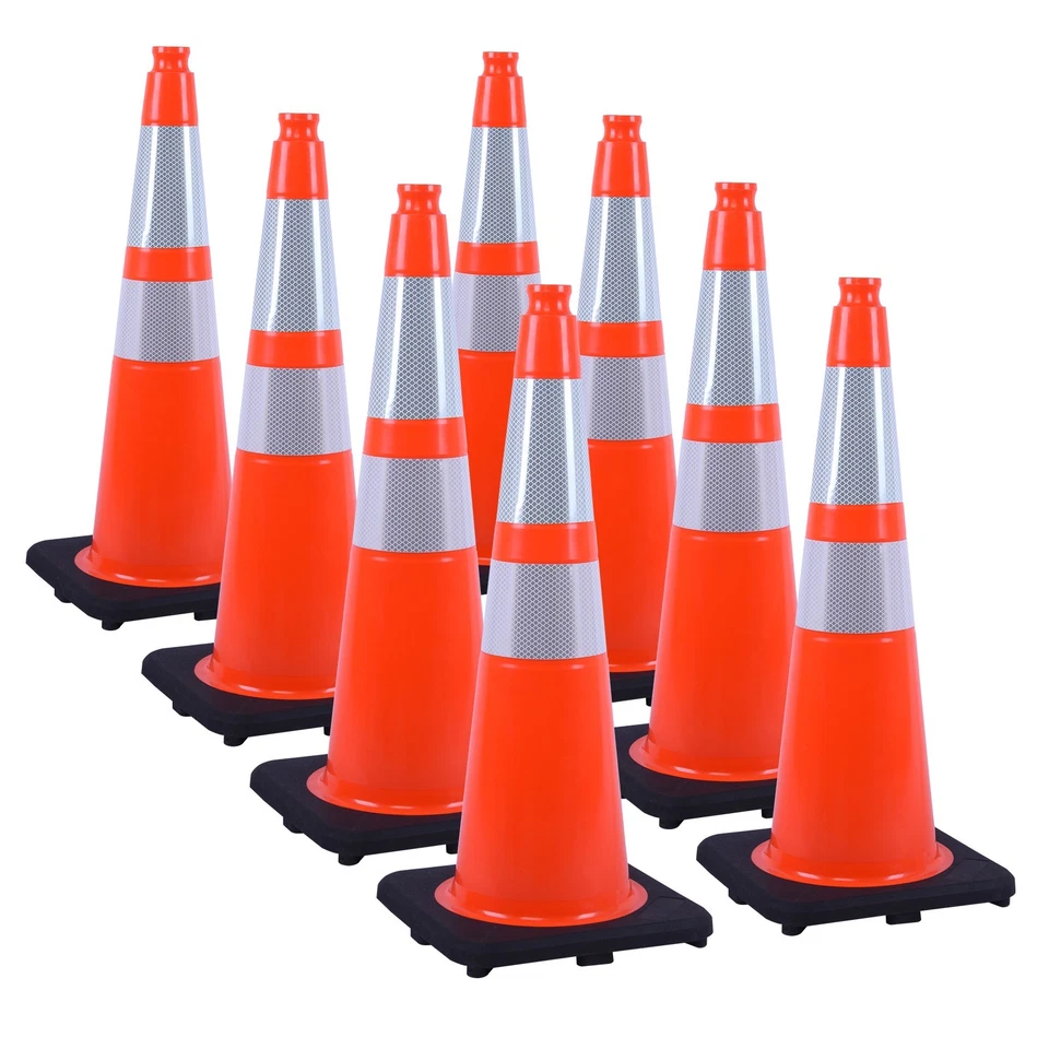 Collar Reflectante PVC Cono de Tráfico Cuatro Colores Base Ponderada Visibilidad Día/Noche Foto 2 de 4