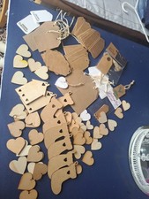 Craft Bundle,lots Of cardboard Tag's,Wooden Hearts, ,wooden Christmas Stocks,