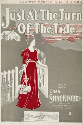Just At The Turn Of The Tide   Vintage Sheet Music Poster - 2x3 Print - Early