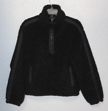 Athleta SMALL Cloud 1/4 Zip - 1/2 Zip Fleece Sweatshirt Jacket Black 479994