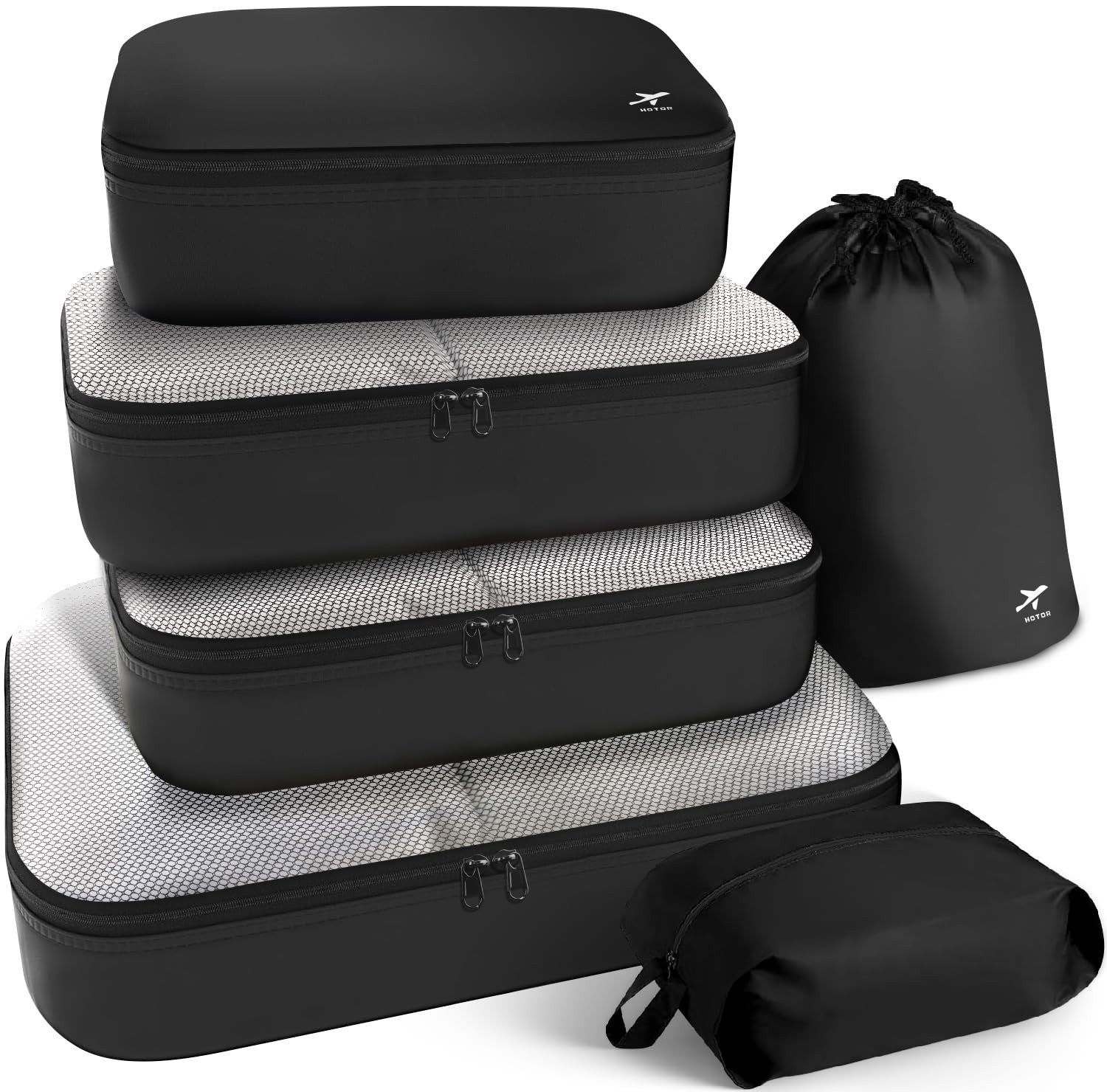 HOTOR Packing Cubes for Suitcases - 6 Pieces, Light Packing Cubes for Travel,...-image