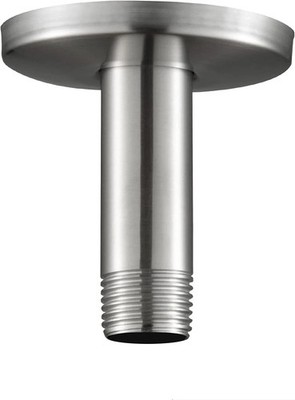 Shower Arm with Flange, 3 in Brushed Nickel Ceiling Mount Replacement Rain Showe
