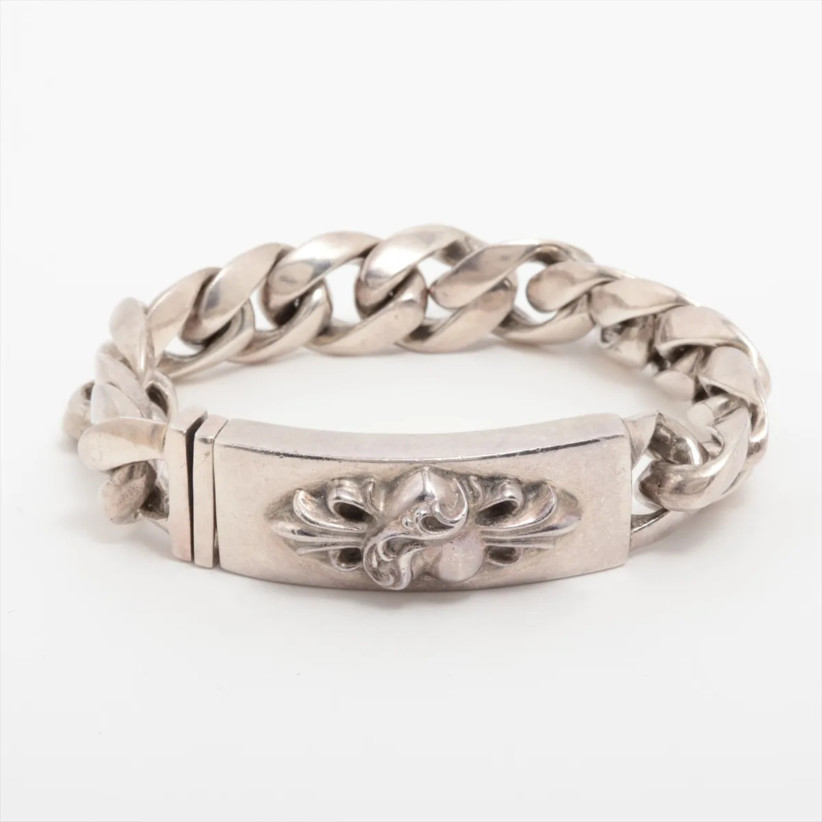 アクセサリー Chrom hearts ID Bracelet Chrome Hearts ID Bracelet 925 126.2g Floral heart 13 links
