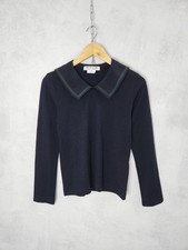 Vintage Comme Des Garcons wool navy collared long sleeve jumper XS