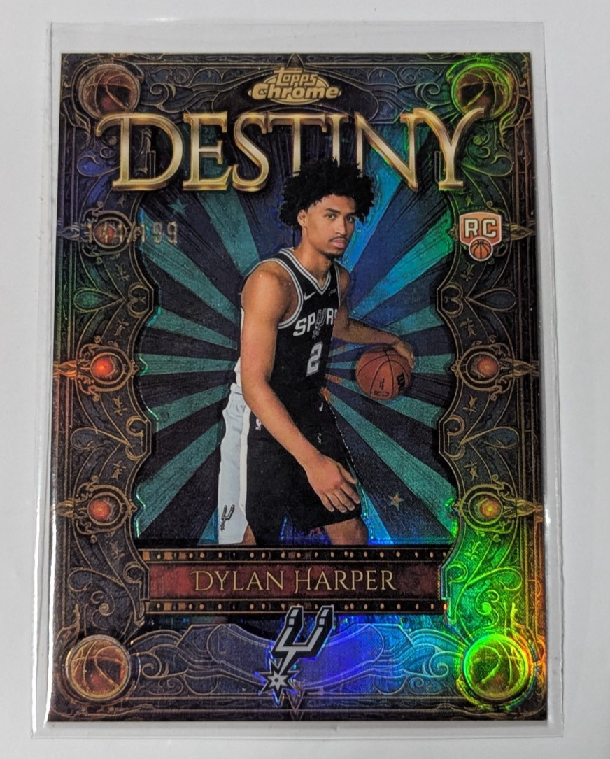 2025-26 Topps Chrome Basketball Dylan Harper - Destiny Aqua Refractor 144/199 RC