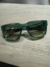 Chrome Hearts green sunglasses, with sword-shaped frame detailing 56-19-144