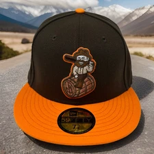 Bowling Green Hot Rods Fitted Hat 7 3/8 x New Era 59FIFTY Bootleggers Logo Patch