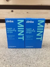 LOT OF 2 Zimba Teeth Whitening Strips - 28 Strips - Mint Flavored EXP 4/26 Fresh
