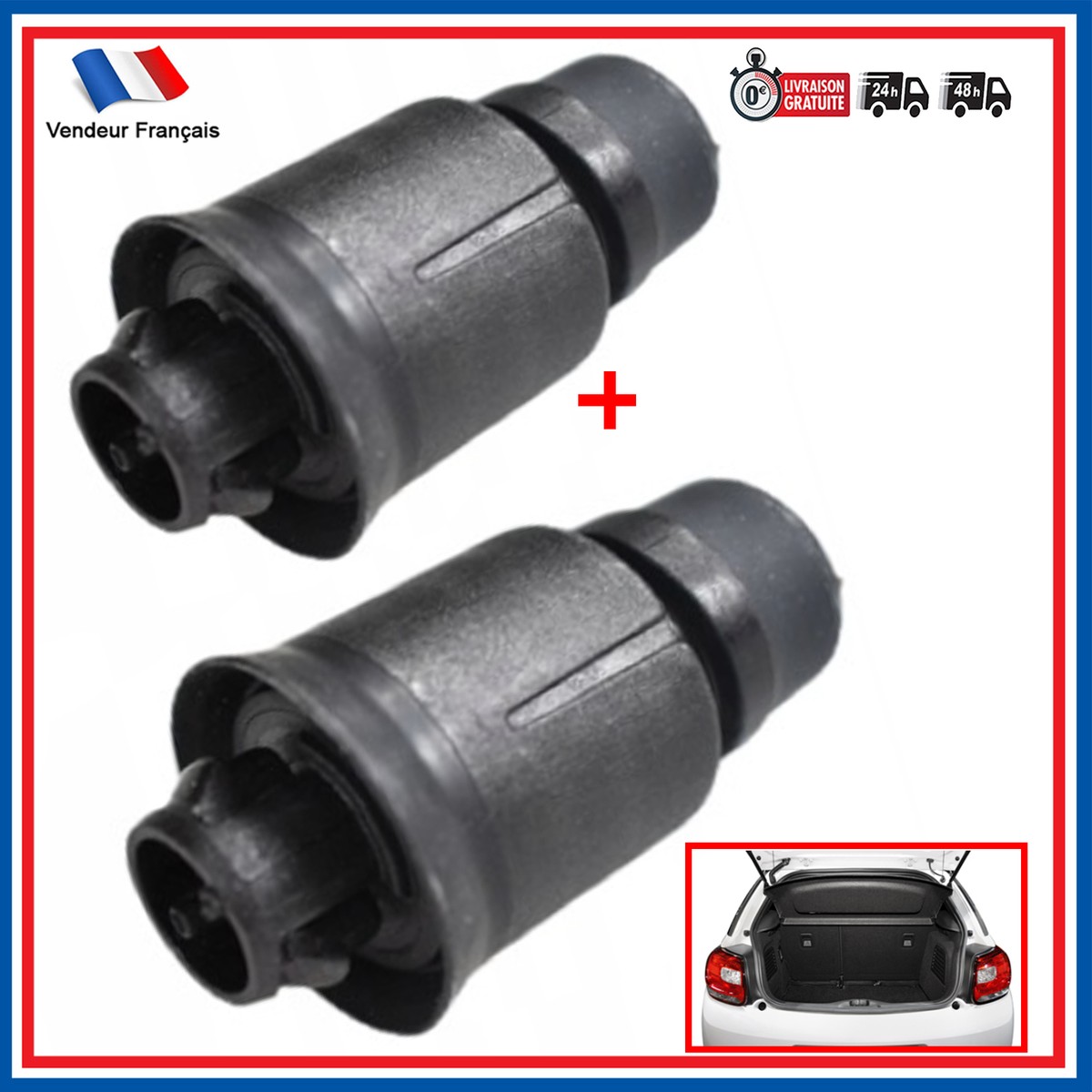 Lot De 2 Butées Réglables Caoutchouc Pour Coffre Peugeot 508 - Réf 8733AR 7908Y6 - Amortisseurs De Hayon