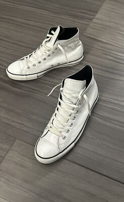 Converse Chuck Taylor 111132 White Blue Patent Leather Sneakers Men 12  Women 14