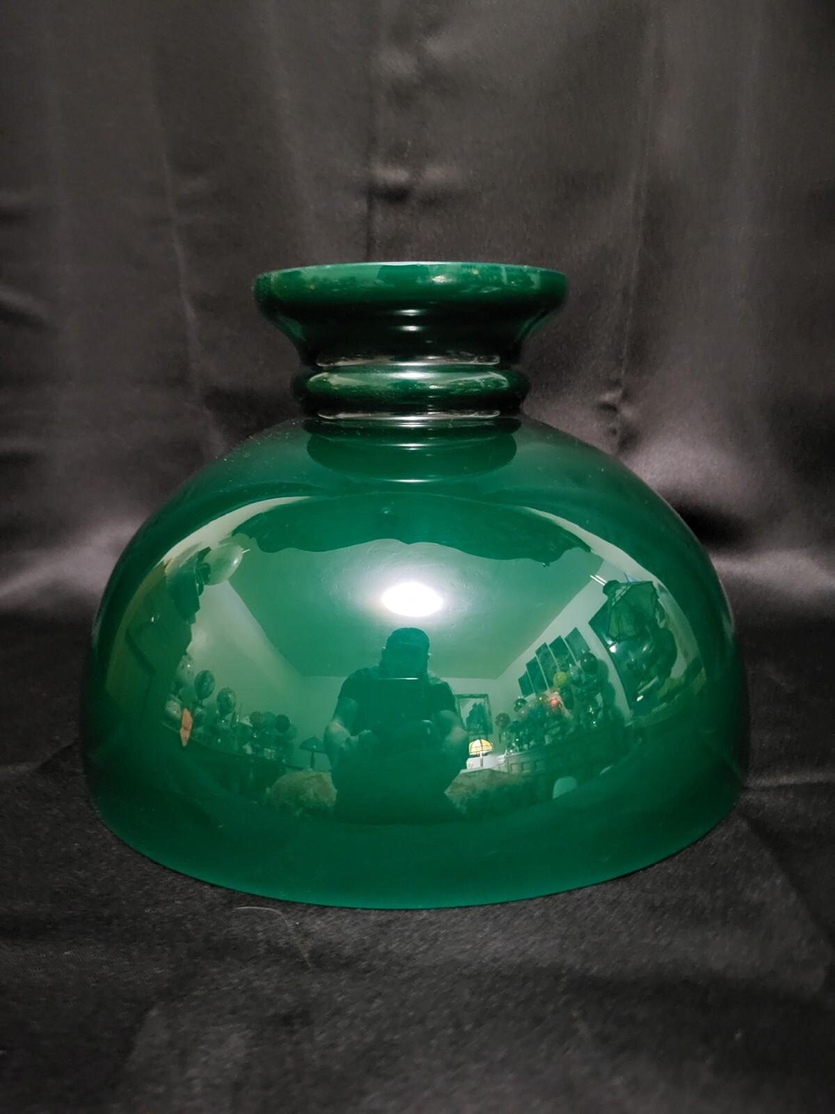 Antique Oil Lamp Shade Cased Glass 10 Inch Fitter Kerosene Oil Exc