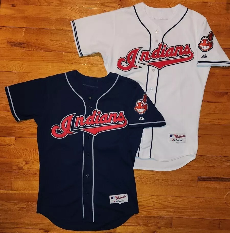 Lot of 2* Majestic Cleveland INDIANS Jersey Mens 44 mlb retro
