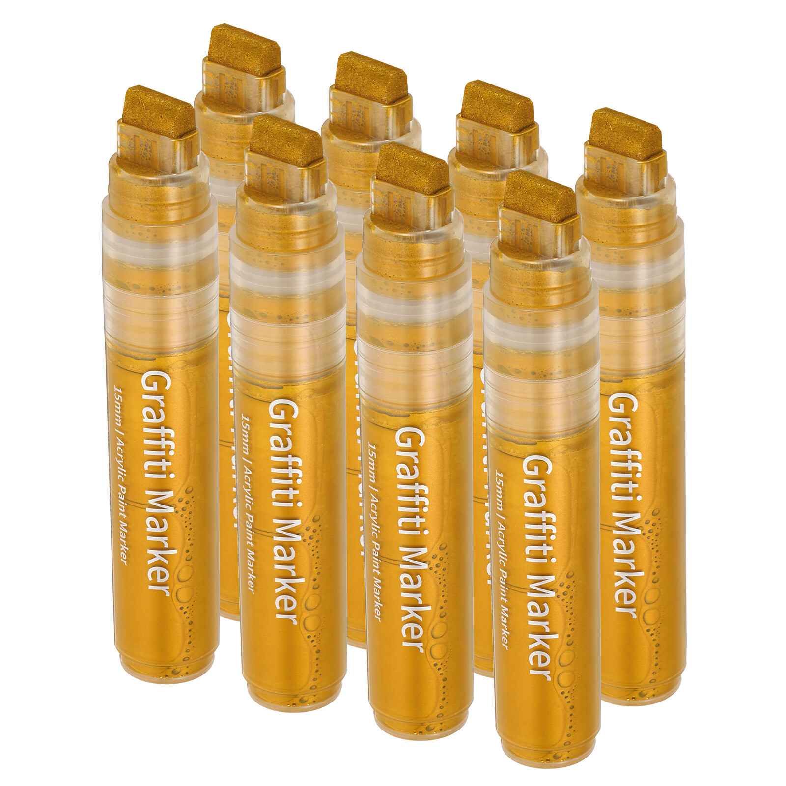 8 Pcs Graffiti Markers, 15mm Golden Poster Markers Thick Acrylic Paint Pen