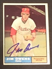 *RARE* JIM OWENS - 1961 Topps JSA Cert. Signed Autograph - Gifford, PA (d.2020)
