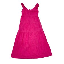 Old Navy Maxi Dress Small Hot Pink Off Shoulder Barbiecore Barbie Sweatheart