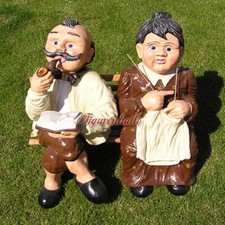 Oma Buch Opa Bank Gratenfigur Gartenbank Figuren Garten Rentner Figur Deko braun