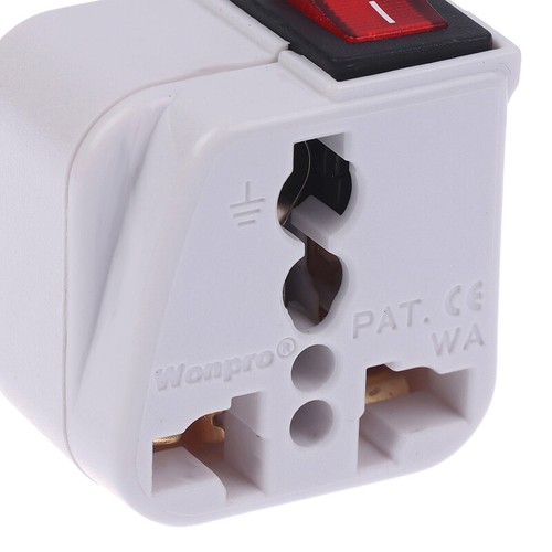 US 2 Pin Plug Adapter AC100~250V 10A With Main On/Off Switch LED Indicator W _ou - Afbeelding 5 van 14