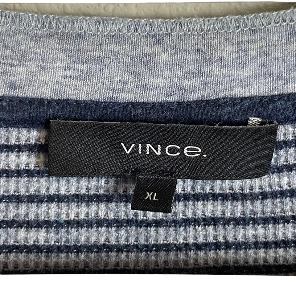 Camisa de hombre Vince térmica capa base manga larga gris azul rayas talla XL Foto 3 de 4