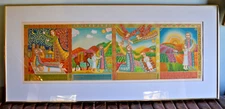 c1976 JOHN AUGUST SWANSON - ABRAHAM & ISAAC FRAMED Serigraph SIGNED  47"X21"