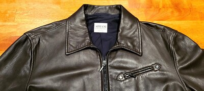 Armani Collezioni 100% Lambskin Nappa Leather Jacket Made in Italy