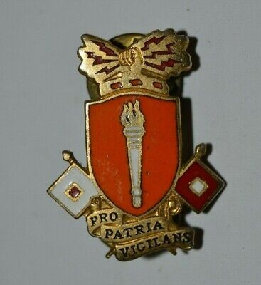 Nice US Army Signal School Pro Patria Vigilans Unit Crest CB Pin RARE ...