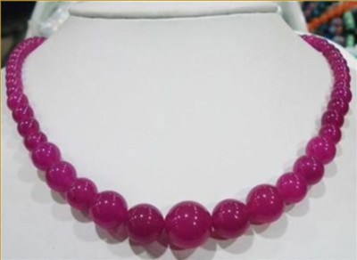 Natural 6-14mm Rose Red Alexandrite Gemstone Round Beads Necklace 18-48''