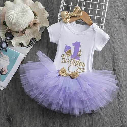 Toddler Kids Baby Girl Dress 1 Year Birthday Wear Christening Unicorn Party... - Picture 8 of 12