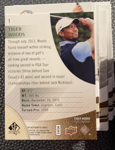 2013 Sp Authentic Golf Set #1/50 Tiger Woods Jordan Nicklaus Palmer Stewart +++ - Picture 3 of 3