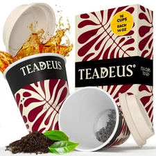 TEADEUS English Breakfast Tea in a Cup 16 Cups with Tea Innovative&Convenient