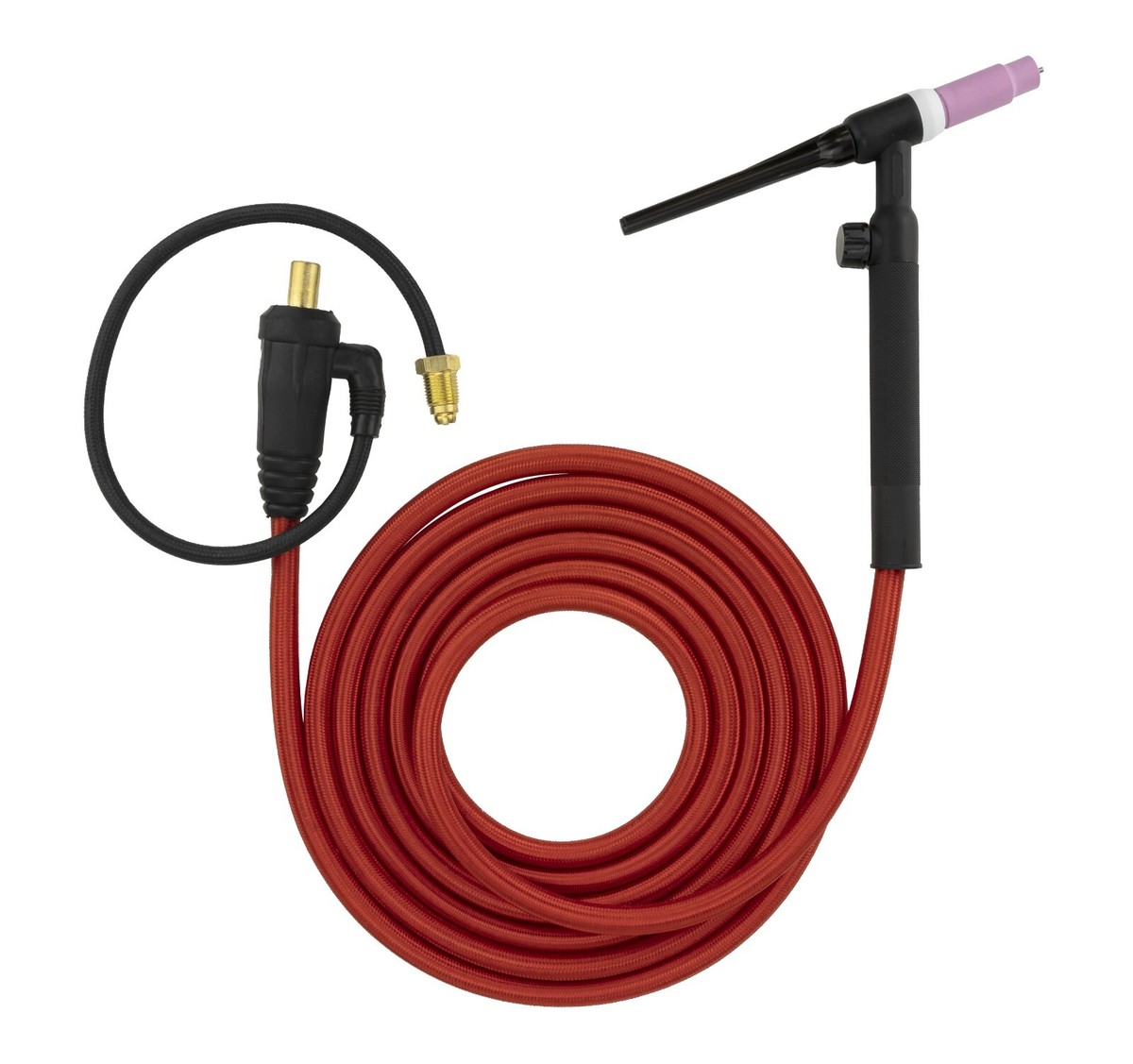 17F Series - 150 Amp - Air Cooled - Flexible Head TIG Torch - 12.5 Feet 1-Piece Cable - INLINE Gas Dinse 35-70 Connector - (Welders With Gas Solenoid