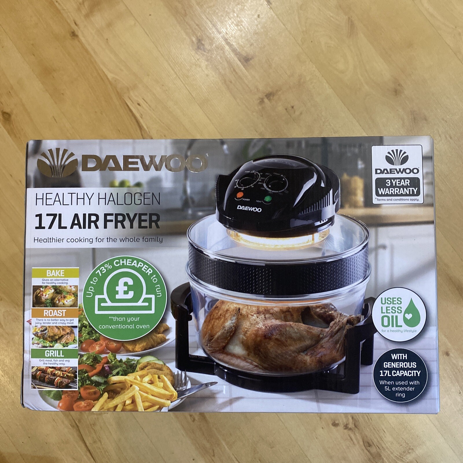 Daewoo 17L Healthy Halogen Air Fryer 1400W 5024996806373 | eBay 