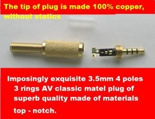 4PCS 3.5mm 4 Pole Male Repair headphone Jack Plug Metal Audio Soldering  Spring