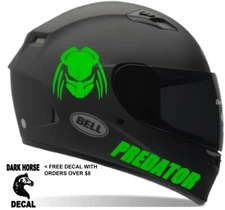Predator motorcycle helmet decal. Sticker fits Honda Suzuki Yamaha Polaris Decal