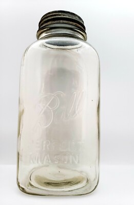Vintage Ball SQUARE Half Gallon Perfect Mason Canning Jar Mason Clear And  Lid