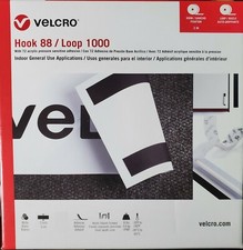 White VELCRO  Brand 2"  12" Hook 88  Loop 1000 Indoor General Use