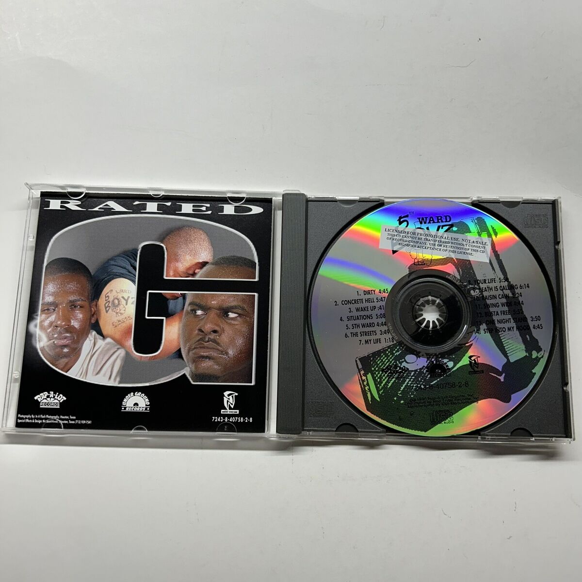 Rated G by 5th Ward Boyz CD 1995 Rap-A-Lot Promo Disc Rated G by 5th Ward Boyz CD 1995 Rap-A-Lot Promo Disc