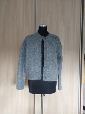 Wolljacke, Cardigan, Label Peter Hahn, Grau, Gr. L, NEU