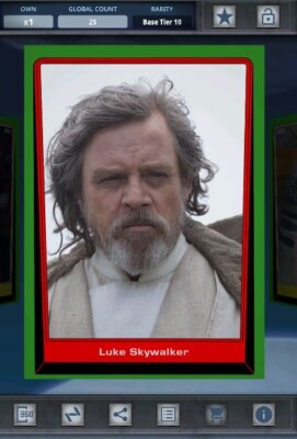 Star Wars Card Trader - 2017 Base Tier 10 Holiday Luke Skywalker 25cc