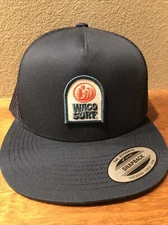 Waco Surf SnapBack Blue Flat Brim Trucker Hat Texas NEW