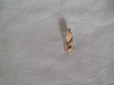Sterling Silber & Emaille High Heel Sandale Schuh Charm, Anhänger