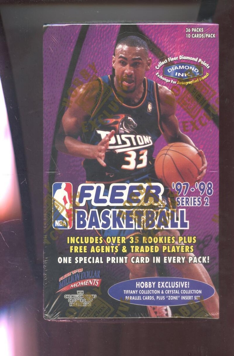 1997-98 Fleer Series 2 Two Set HOBBY Basketball Card Wax Pack Box