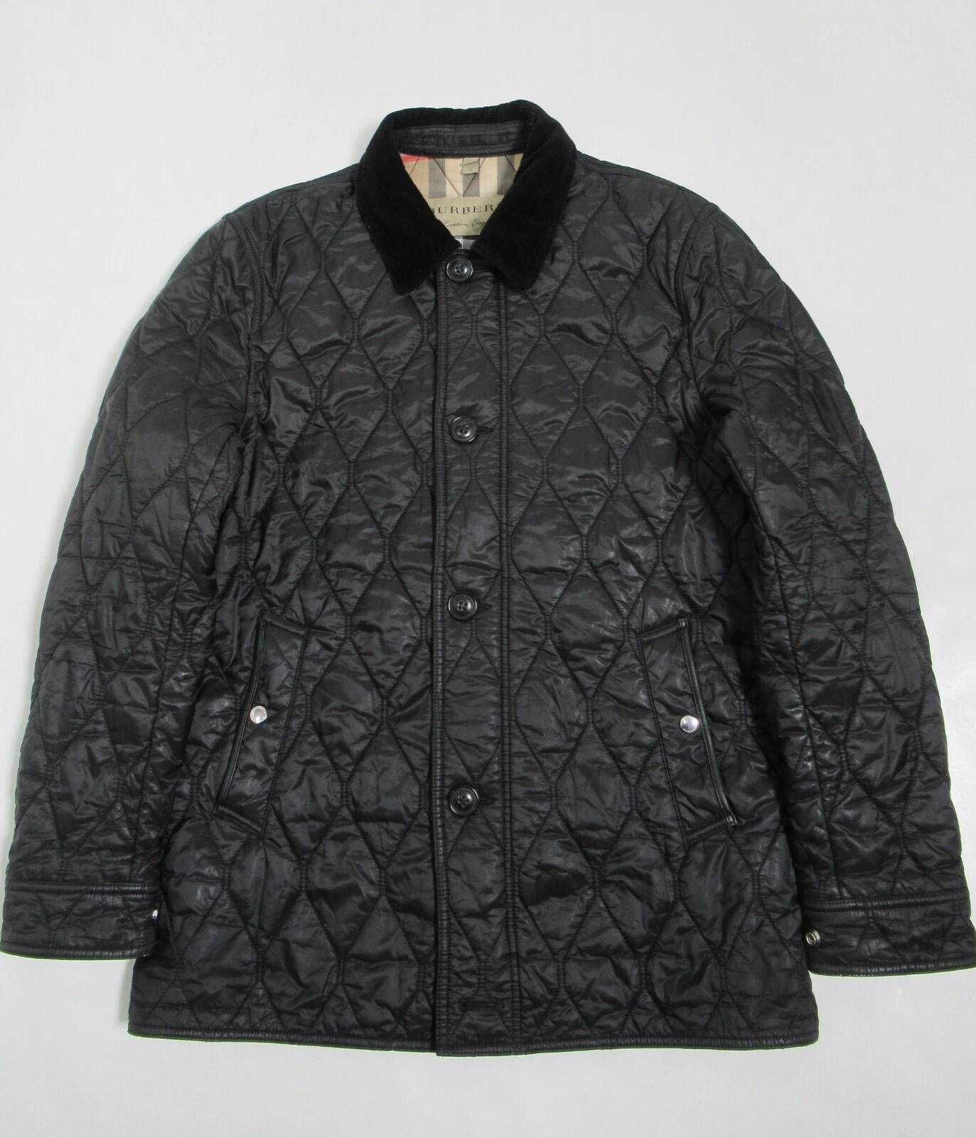 Giacca trapuntata uomo Burberry Grandsworth fodera a quadri nera taglia M