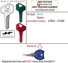 <!--F#f_0-->Key Cut to Code - Doric House Sliding Glass Door Replacement Spare Keys<!--F/-->