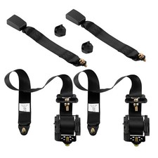 2 Sets Universal 3 Point Inertia Seat Belt Kit Car Truck Adjustable Safety Belts