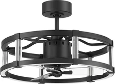 ALS24FB3 Alexis 18" Ceiling Fan with LED Lights & Remote, Flat Black