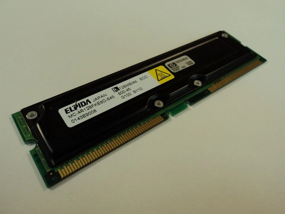 Elpida HP RAM Memory Stick 128MB PC800 RDRAM MC-4R128FKE8D-845 1818-8542 - Image 2 of 4