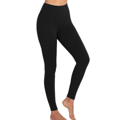 WOMEN 34'' LONG INSEAM COTTON SPANDEX FULL LENGTH LEGGINGS SLIM PANTS S-5XL USA